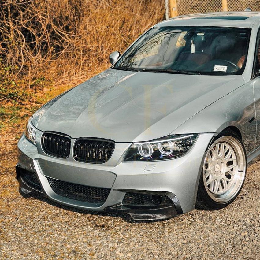 Gloss Black Front Canards for BMW E90 3 Series LCI 09-13 - Carbon Factory