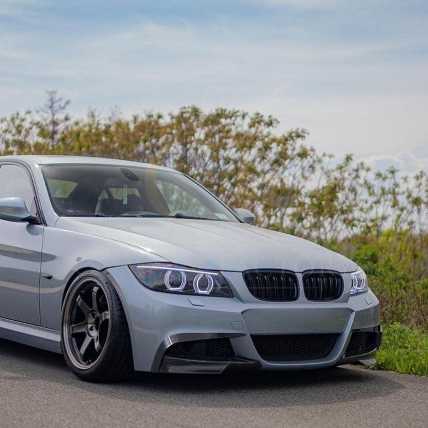 Gloss Black Front Canards for BMW E90 3 Series LCI 09-13 - Carbon Factory