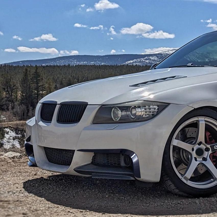 Gloss Black Front Canards for BMW E90 3 Series Pre-LCI 05-08 - Carbon Factory