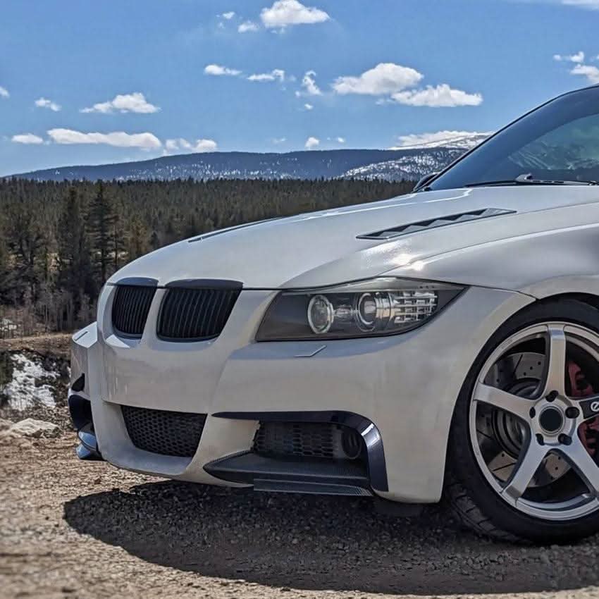 Gloss Black Front Canards for BMW E90 3 Series Pre-LCI 05-08 - Carbon Factory