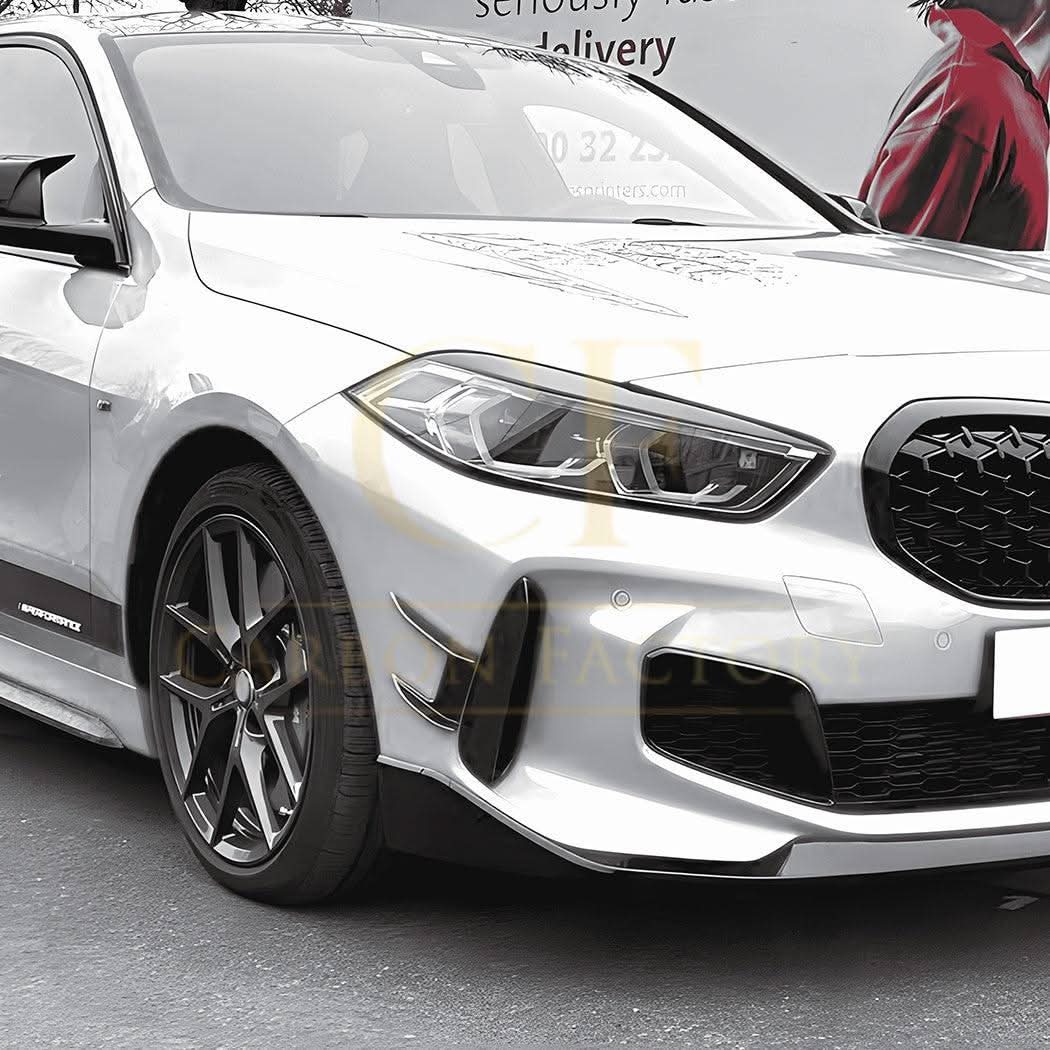 Gloss Black Front Canards for BMW F40 1 Series 19-24 - Carbon Factory
