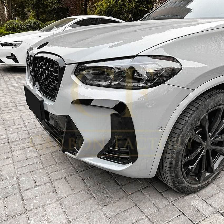 Gloss Black Front Canards for BMW G01 X3 G02 X4 LCI 22-24 - Carbon Factory