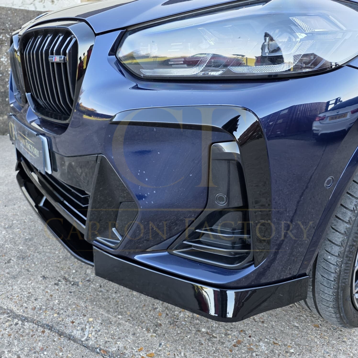 Gloss Black Front Canards for BMW G01 X3 G02 X4 LCI 22-24 - Carbon Factory