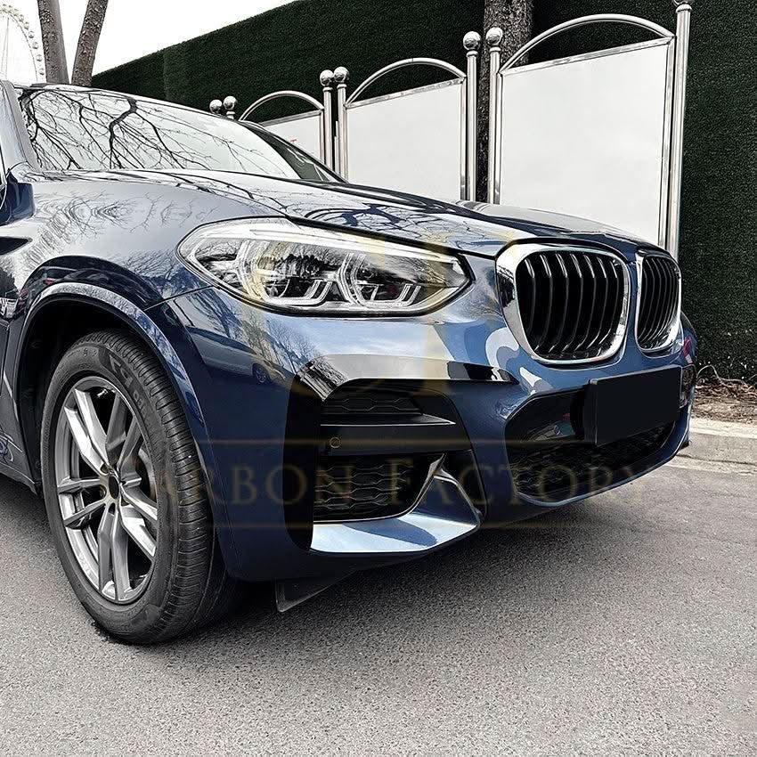 Gloss Black Front Canards for BMW G01 X3 G02 X4 Pre-LCI 18-21 - Carbon Factory