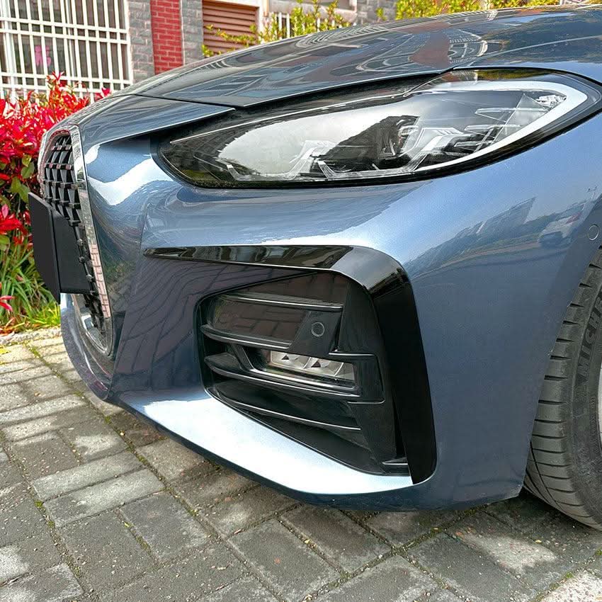 Gloss Black Front Canards for BMW G22 G23 4 Series 20-Present - Carbon Factory