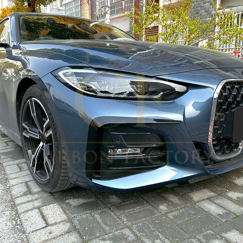 Gloss Black Front Canards for BMW G22 G23 4 Series 20-Present - Carbon Factory