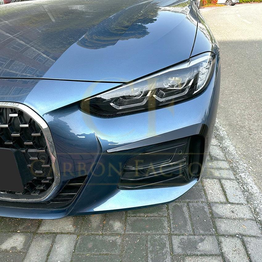 Gloss Black Front Canards for BMW G22 G23 4 Series 20-Present - Carbon Factory