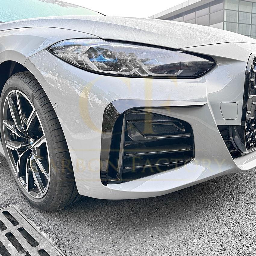 Gloss Black Front Canards for BMW G26 4 Series 20-Present - Carbon Factory