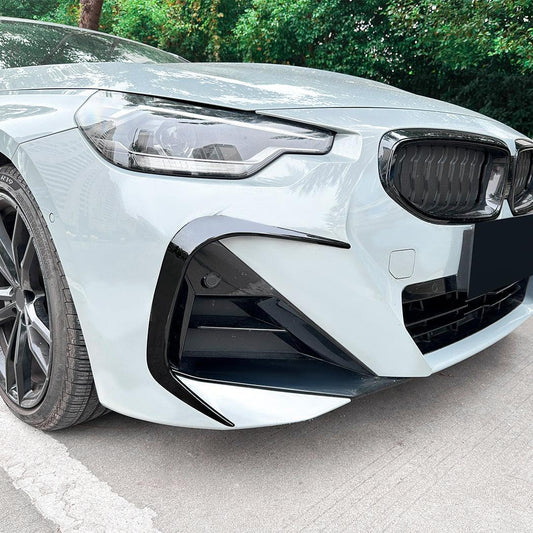 Gloss Black Front Canards for BMW G42 2 Series Coupe 21-Present - Carbon Factory