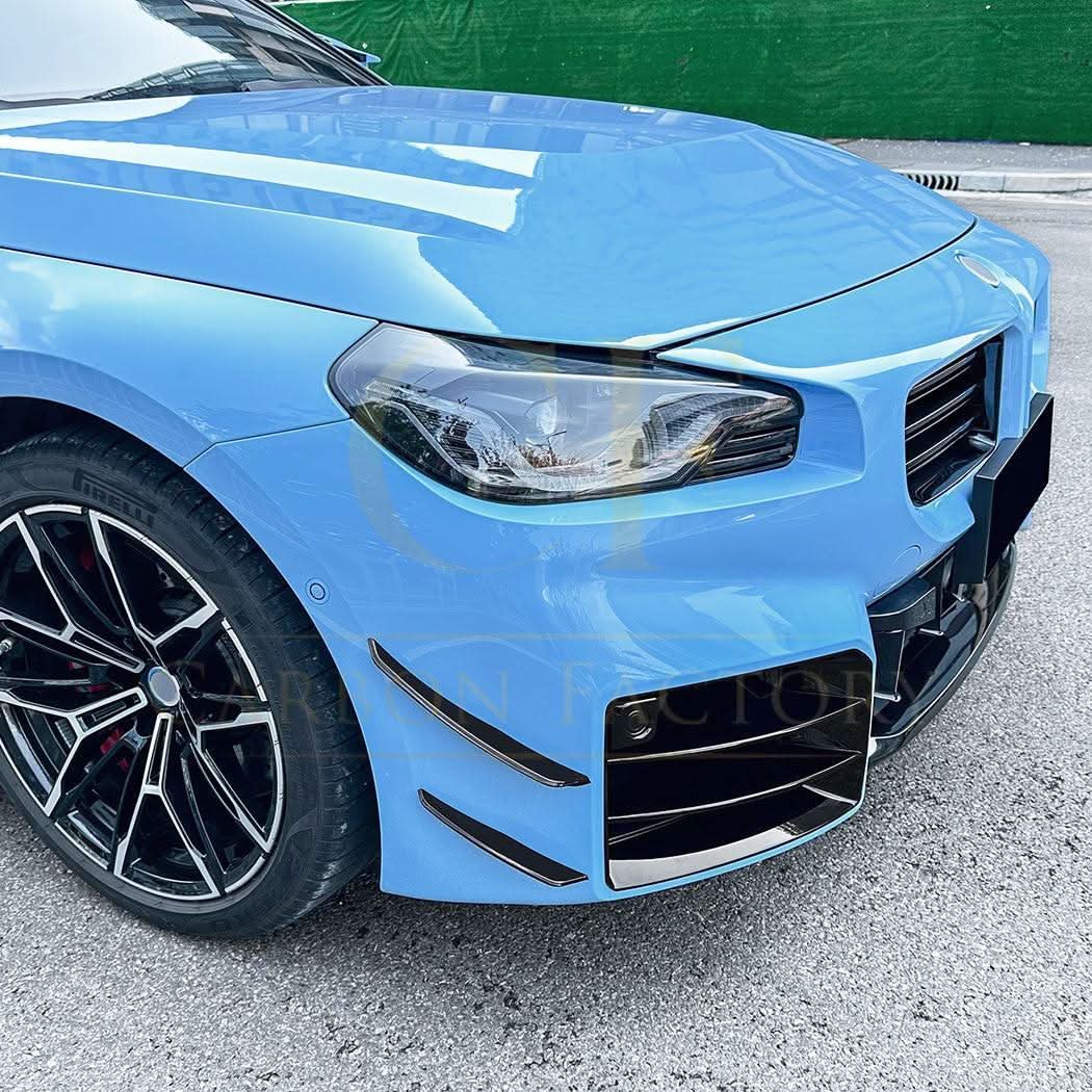Gloss Black Front Canards for BMW G87 M2 23-Present - Carbon Factory
