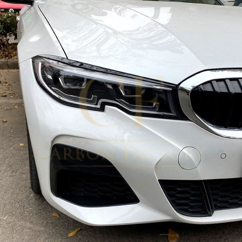 Gloss Black Headlight Trims for BMW 3 Series G20 G21 Pre-LCI 19-22 - Carbon Factory