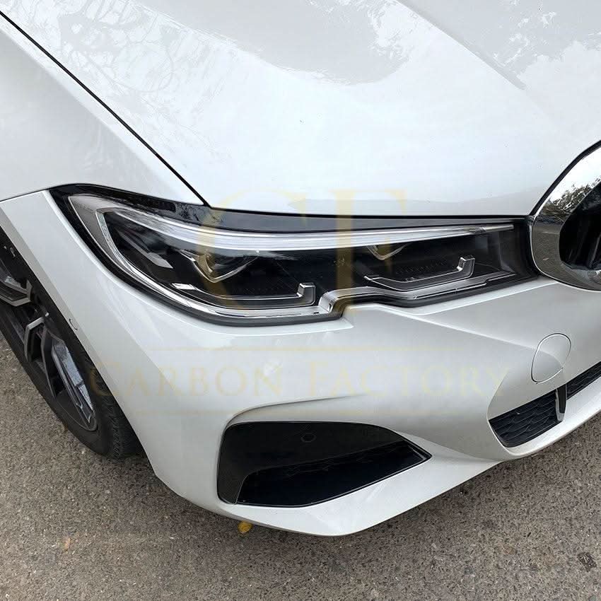 Gloss Black Headlight Trims for BMW 3 Series G20 G21 Pre-LCI 19-22 - Carbon Factory