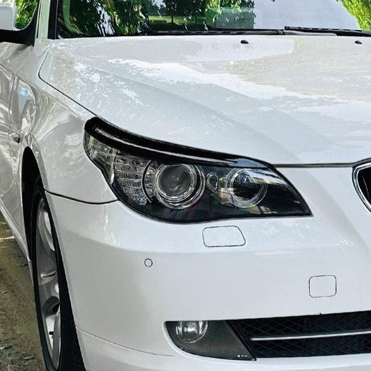 Gloss Black Headlight Trims for BMW E60 E61 5 Series inc M5 05-10 - Carbon Factory
