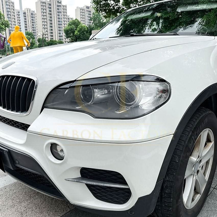 Gloss Black Headlight Trims for BMW E70 X5 08-14 - Carbon Factory