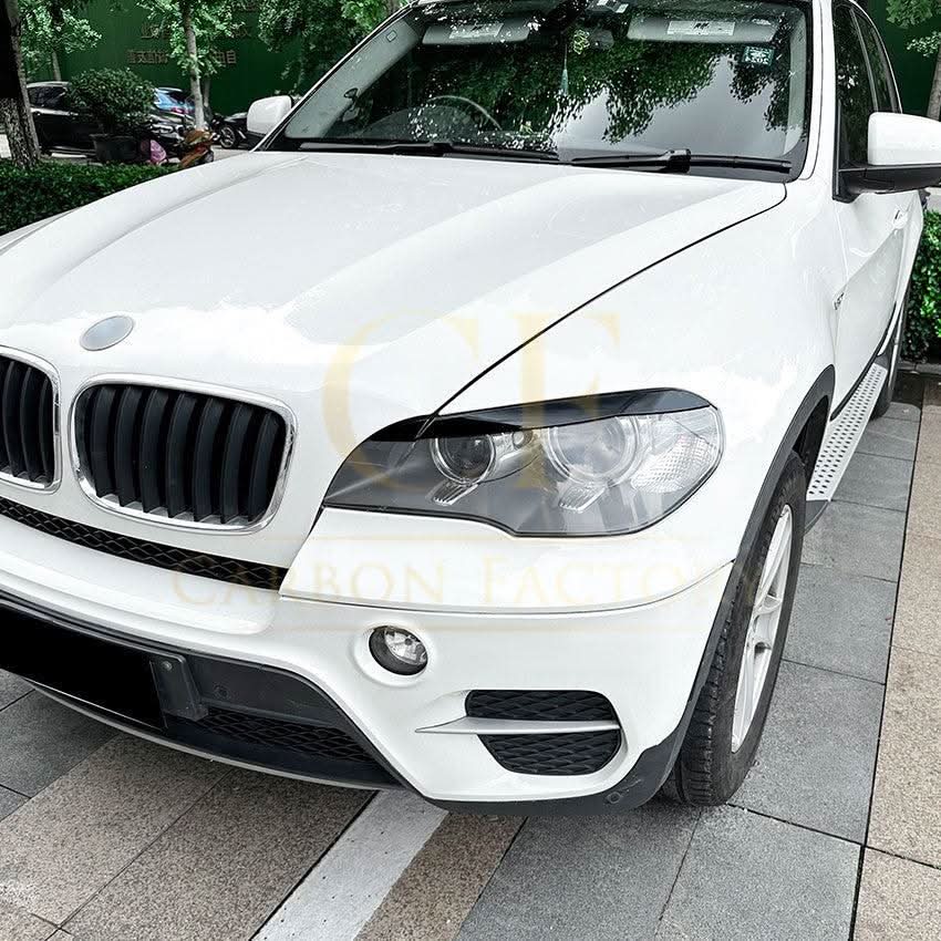Gloss Black Headlight Trims for BMW E70 X5 08-14 - Carbon Factory
