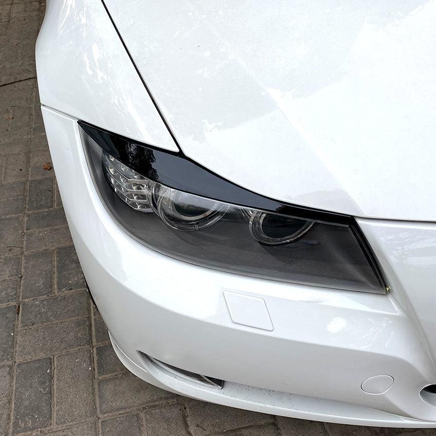 Gloss Black Headlight Trims for BMW E90 E91 3 Series 05-13 - Carbon Factory