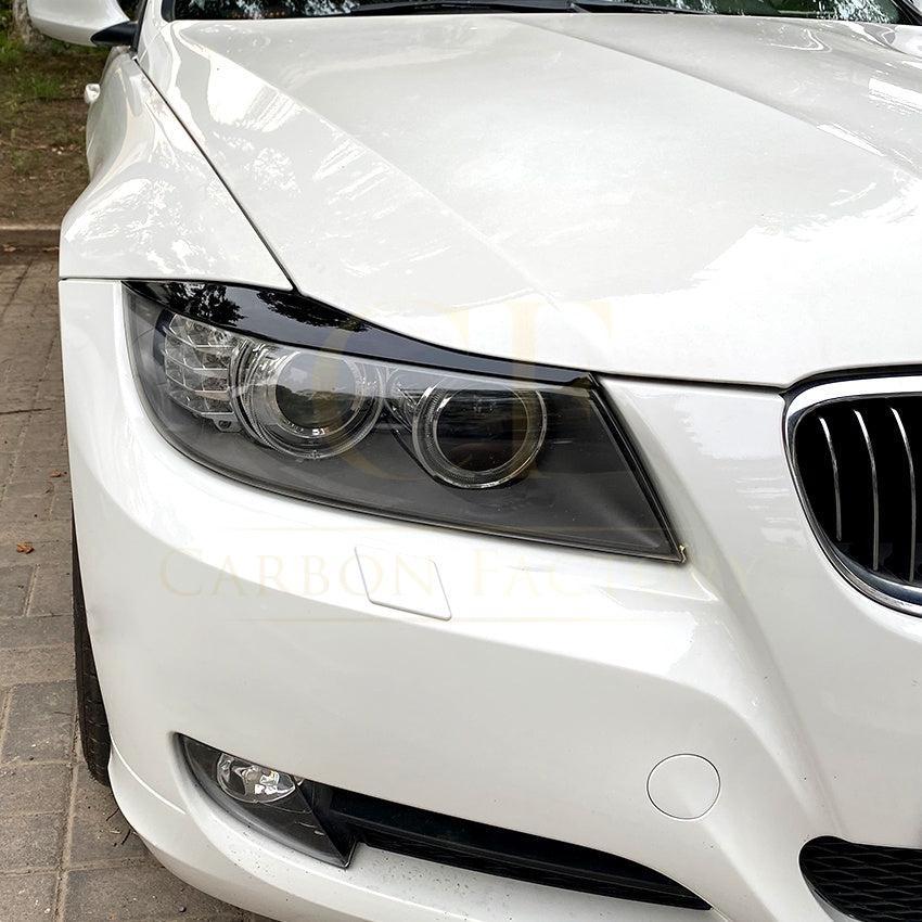 Gloss Black Headlight Trims for BMW E90 E91 3 Series 05-13 - Carbon Factory