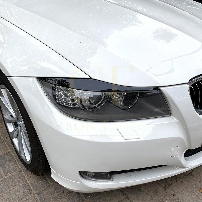 Gloss Black Headlight Trims for BMW E90 E91 3 Series 05-13 - Carbon Factory