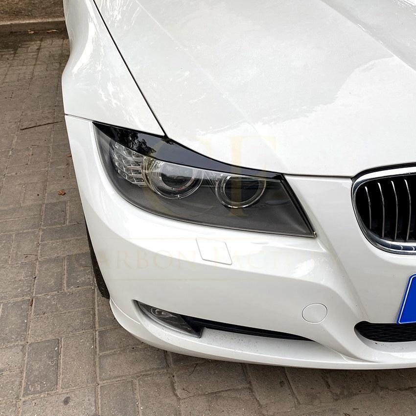 Gloss Black Headlight Trims for BMW E90 E91 3 Series 05-13 - Carbon Factory