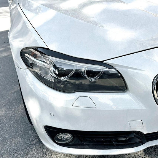 Gloss Black Headlight Trims for BMW F10 F11 5 Series inc M5 LCI 15-17 - Carbon Factory