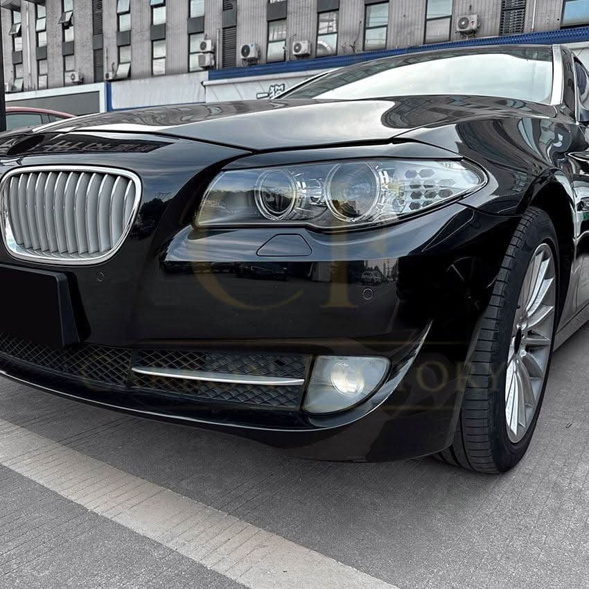 Gloss Black Headlight Trims for BMW F10 F11 5 Series inc M5 Pre-LCI 10-14 - Carbon Factory