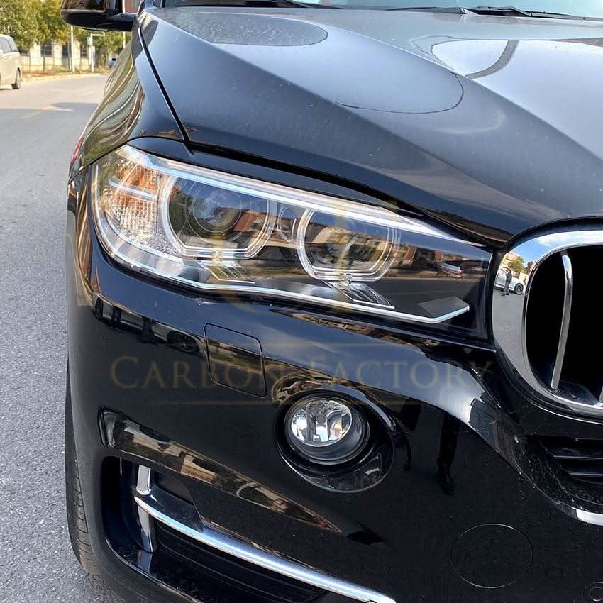 Gloss Black Headlight Trims for BMW F15 X5 F16 X6 14-18 - Carbon Factory