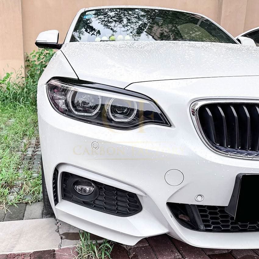 Gloss Black Headlight Trims for BMW F22 F23 2 Series F87 M2 14-20 - Carbon Factory
