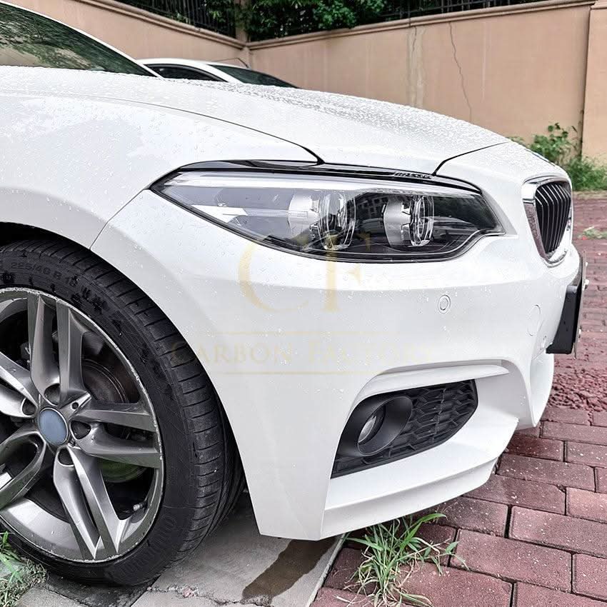 Gloss Black Headlight Trims for BMW F22 F23 2 Series F87 M2 14-20 - Carbon Factory