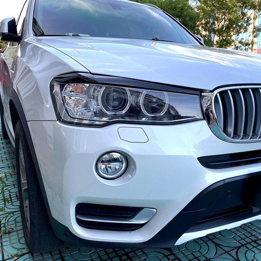 Gloss Black Headlight Trims for BMW F25 X3 F26 X4 LCI 14-17 - Carbon Factory