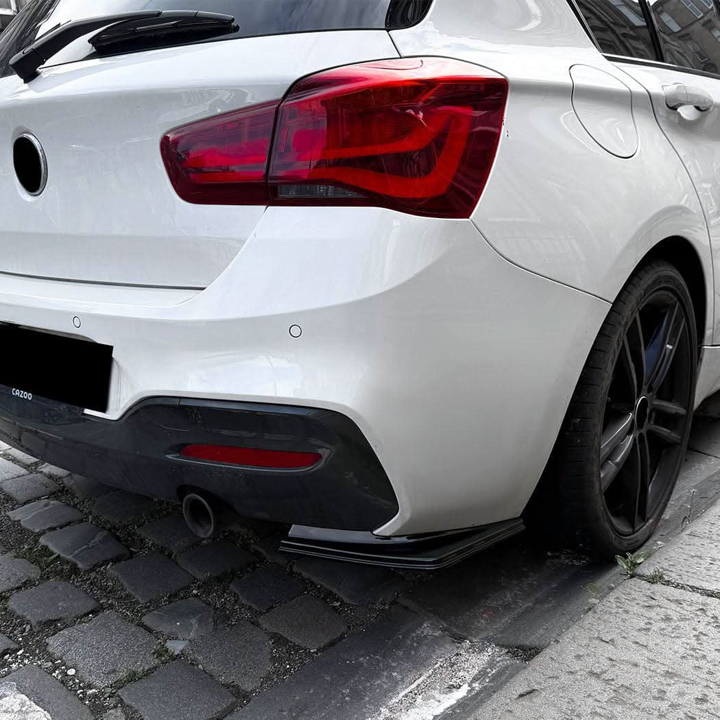 Gloss Black Rear Bumper Spats for BMW F20 F21 1 Series LCI M Sport 15-19 - Carbon Factory