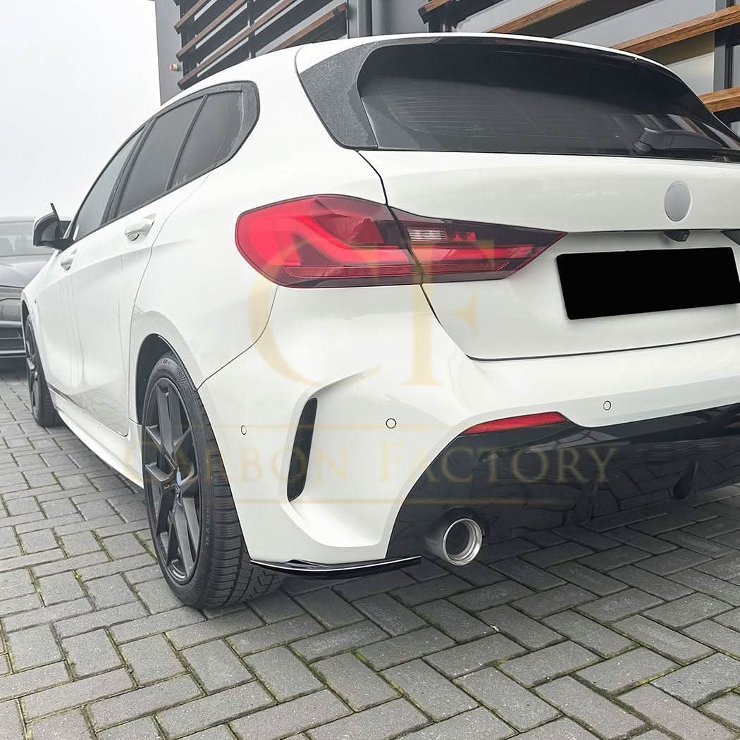 Gloss Black Rear Bumper Spats for BMW F40 1 Series 19-24 - Carbon Factory