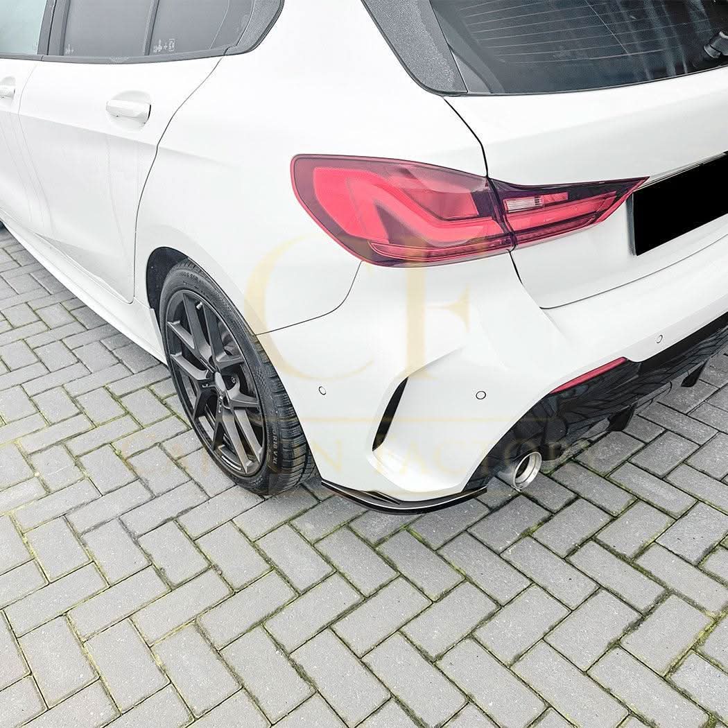 Gloss Black Rear Bumper Spats for BMW F40 1 Series 19-24 - Carbon Factory