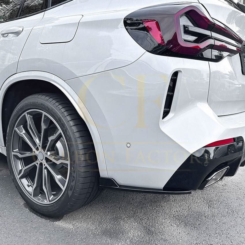 Gloss Black Rear Bumper Spats for BMW G01 X3 LCI 22-24 - Carbon Factory