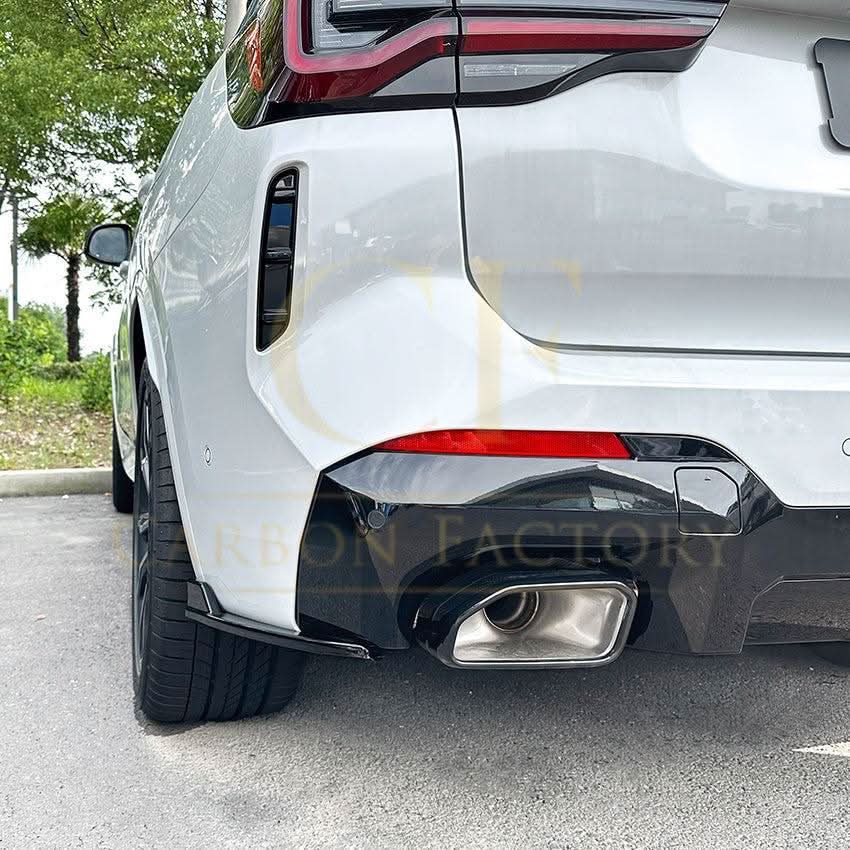 Gloss Black Rear Bumper Spats for BMW G01 X3 LCI 22-24 - Carbon Factory