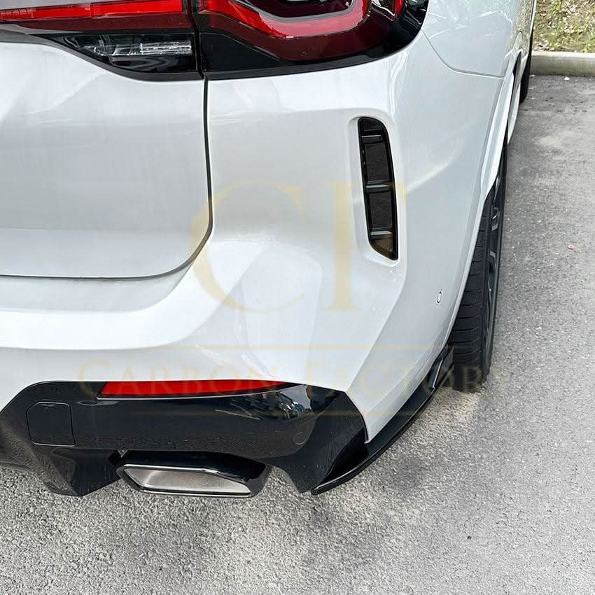 Gloss Black Rear Bumper Spats for BMW G01 X3 LCI 22-24 - Carbon Factory