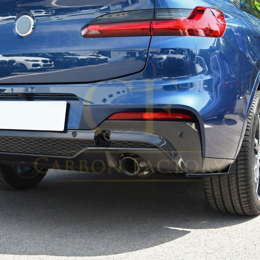 Gloss Black Rear Bumper Spats for BMW G02 X4 Pre-LCI 18-21 - Carbon Factory