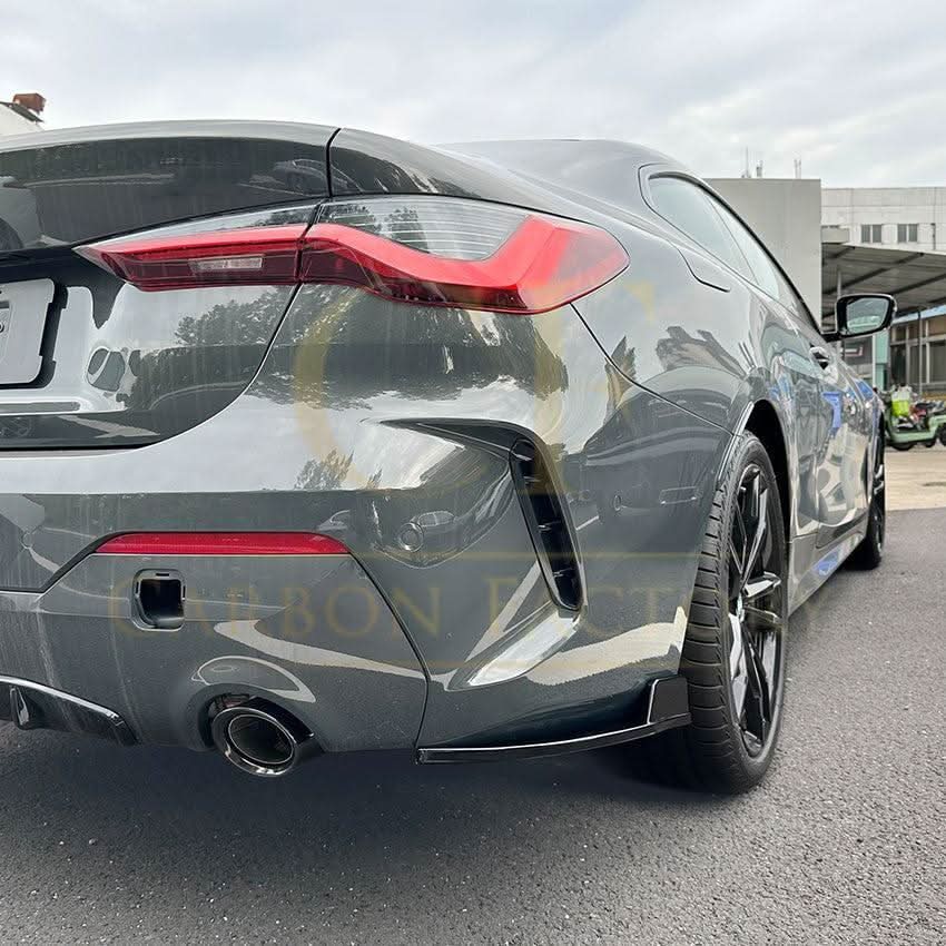 Gloss Black Rear Bumper Spats for BMW G22 G23 4 Series 20-Present - Carbon Factory