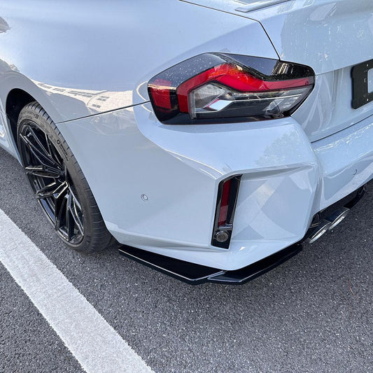 Gloss Black Rear Bumper Spats for BMW G87 M2 23-Present - Carbon Factory