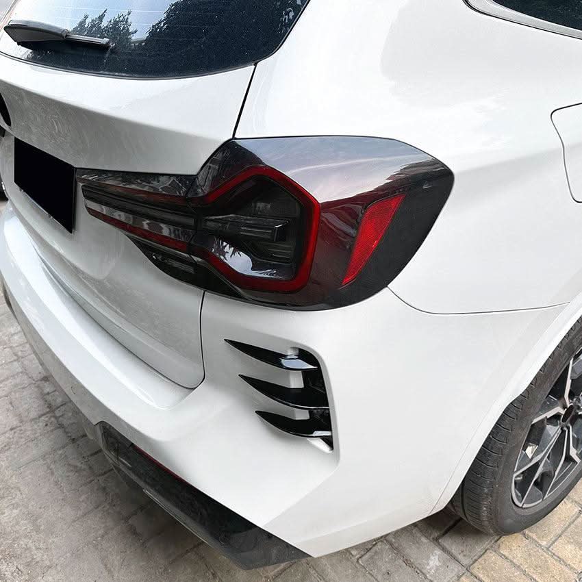 Gloss Black Rear Bumper Trims 2 for BMW G01 X3 LCI 22-24 - Carbon Factory