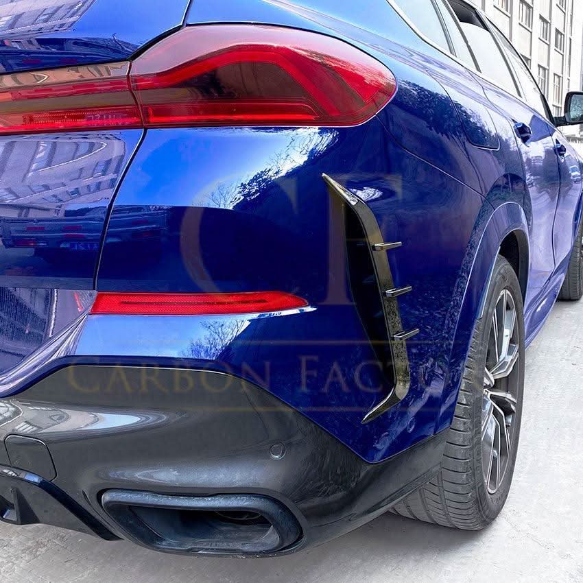 Gloss Black Rear Bumper Trims for BMW G06 X6 Pre-LCI 19-22 - Carbon Factory