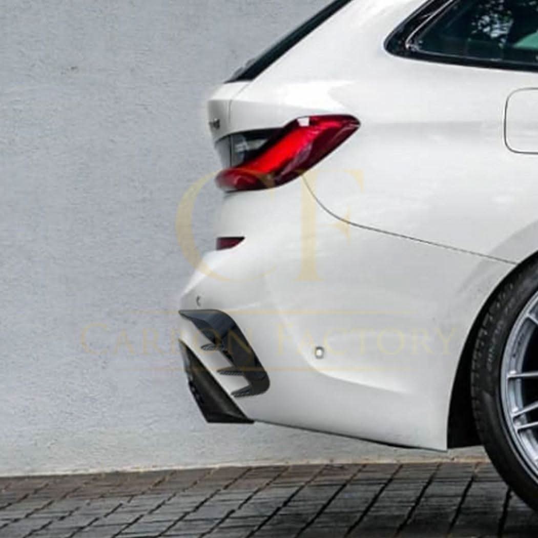 Gloss Black Rear Bumper Trims for BMW G21 3 Series 19-Present - Carbon Factory