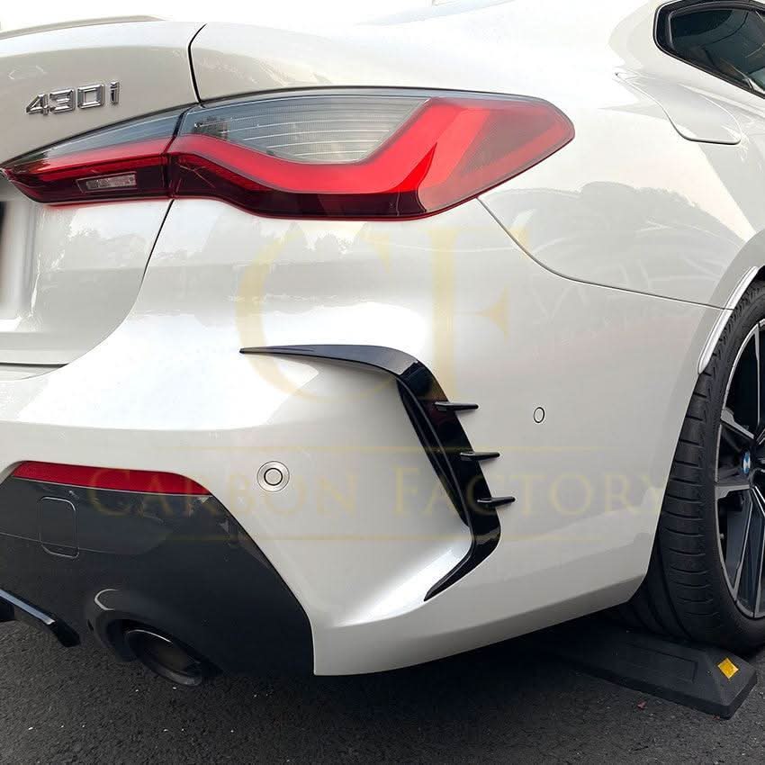 Gloss Black Rear Bumper Trims for BMW G22 G23 4 Series 20-Present - Carbon Factory