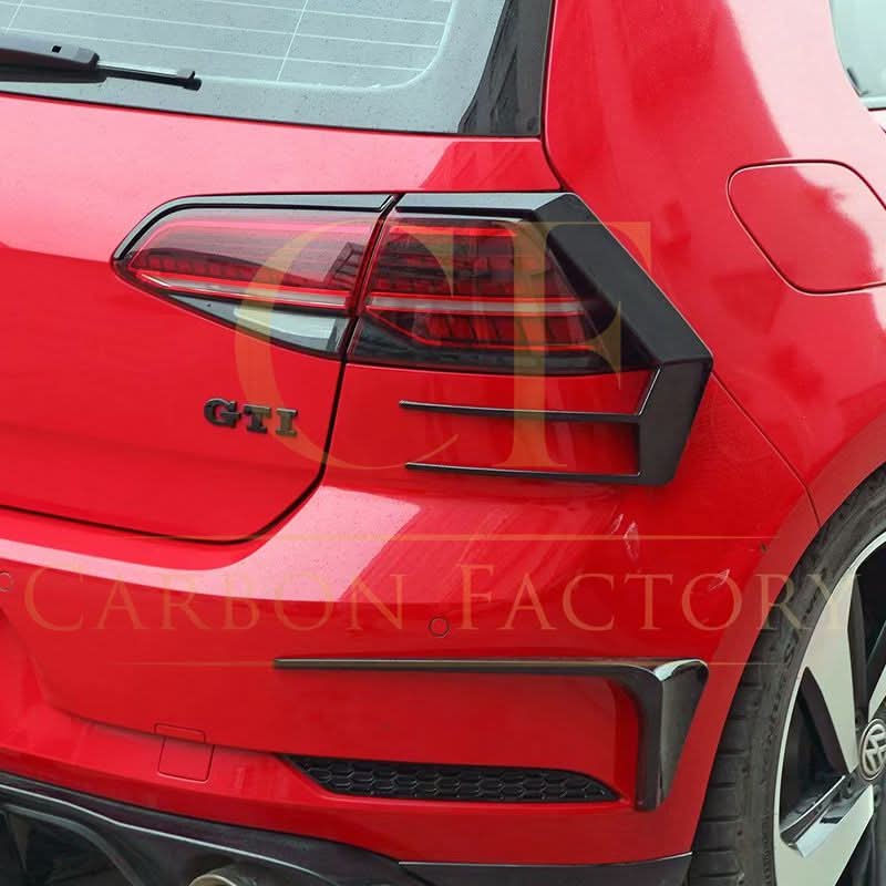 Gloss Black Rear Bumper Trims for VW Golf MK7.5 inc R and GTI 17-20 - Carbon Factory