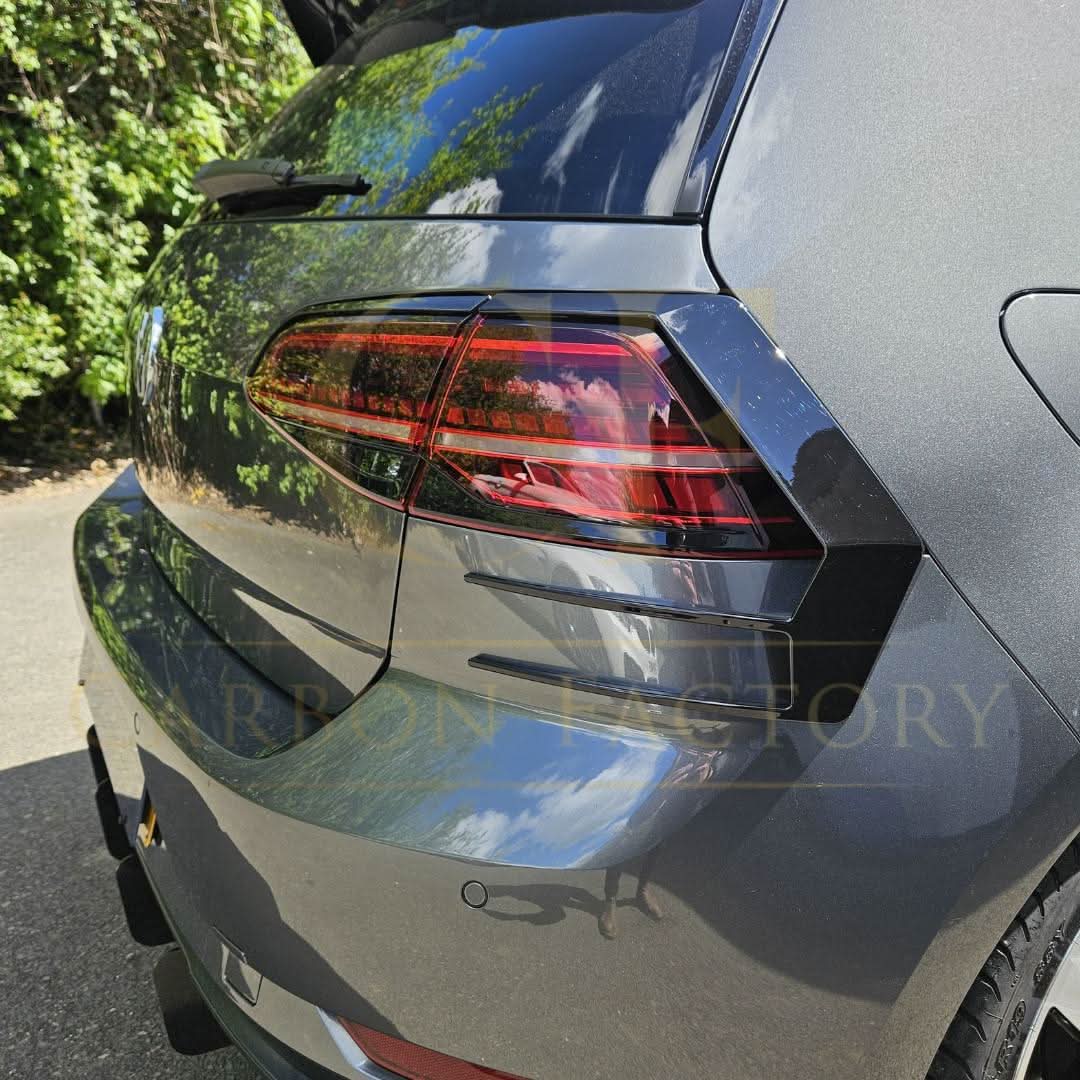 Gloss Black Rear Bumper Trims for VW Golf MK7.5 inc R and GTI 17-20 - Carbon Factory
