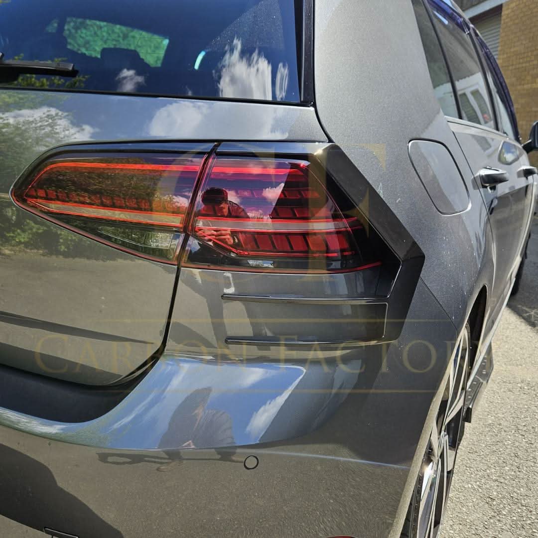 Gloss Black Rear Bumper Trims for VW Golf MK7.5 inc R and GTI 17-20 - Carbon Factory