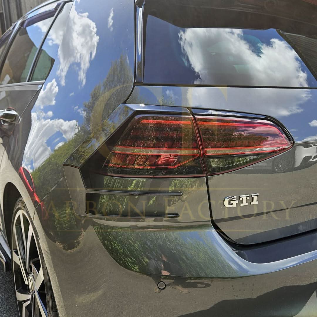 Gloss Black Rear Bumper Trims for VW Golf MK7.5 inc R and GTI 17-20 - Carbon Factory