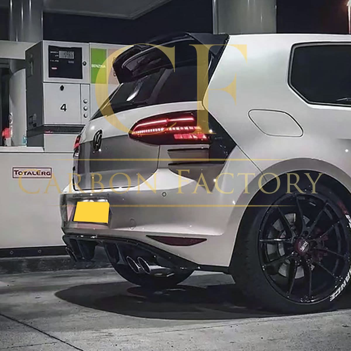 Gloss Black Rear Bumper Trims for VW Golf MK7 inc R and GTI 13-16 - Carbon Factory