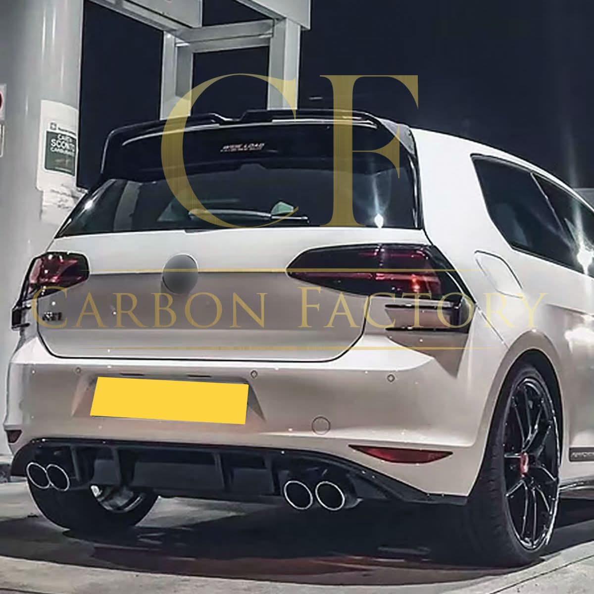 Gloss Black Rear Bumper Trims for VW Golf MK7 inc R and GTI 13-16 - Carbon Factory