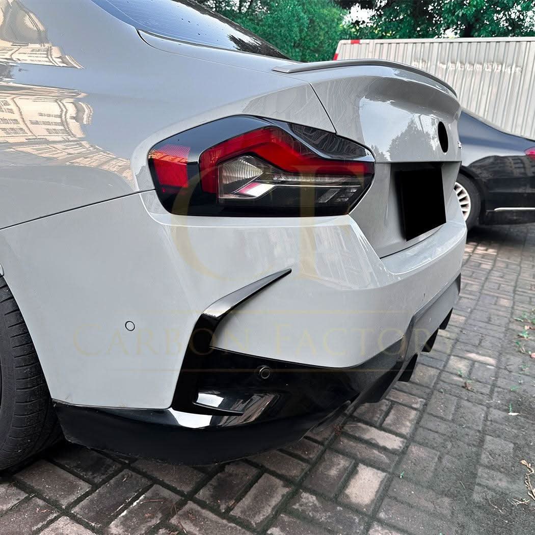 Gloss Black Rear Canards for BMW G42 2 Series Coupe 21-Present - Carbon Factory