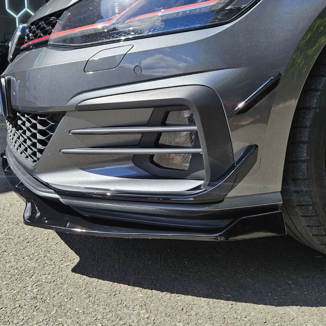 RZ Style Gloss Black Front Canards for VW Golf MK7.5 GTI 17-20 - Carbon Factory